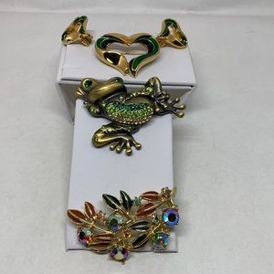 SALE! Group lot of pins, one with matching earrings